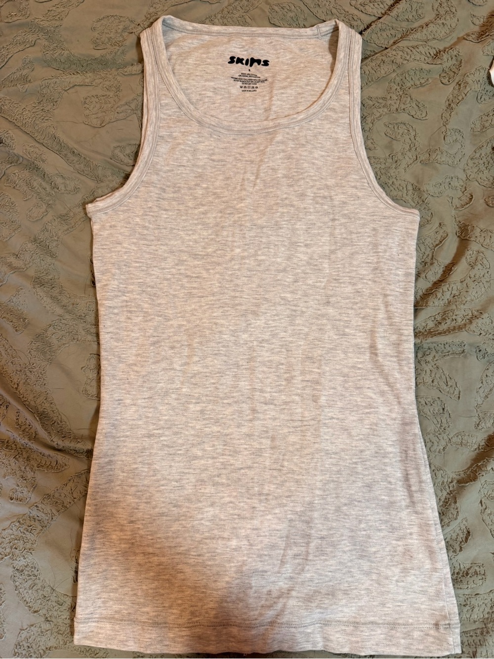 SKIMS Light Gray Ribbed Scoop Neck Tank